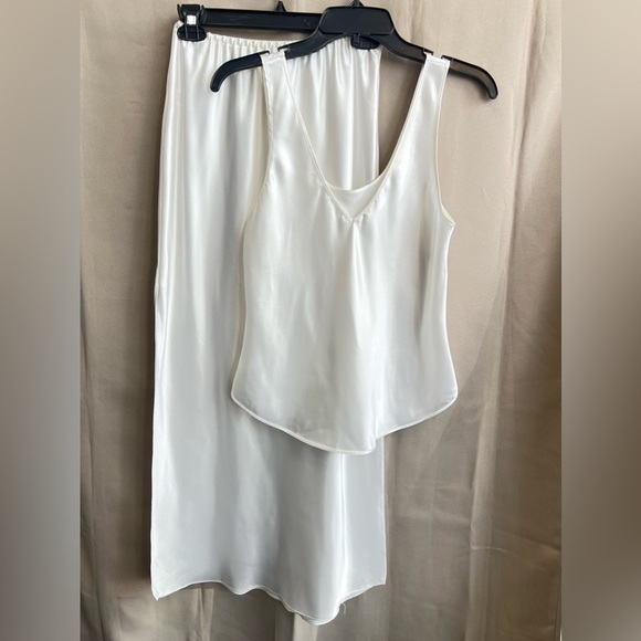 Vintage Farr West Two-Piece White Silky Slip Set – Size Small - Picture 1 of 7